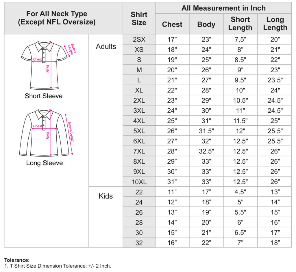 Sublimation Shirt Product Specification